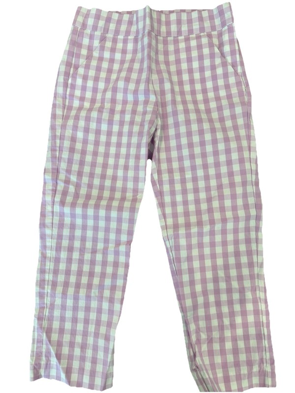 Janie And Jack Purple Gingham Girls Pants Size 7