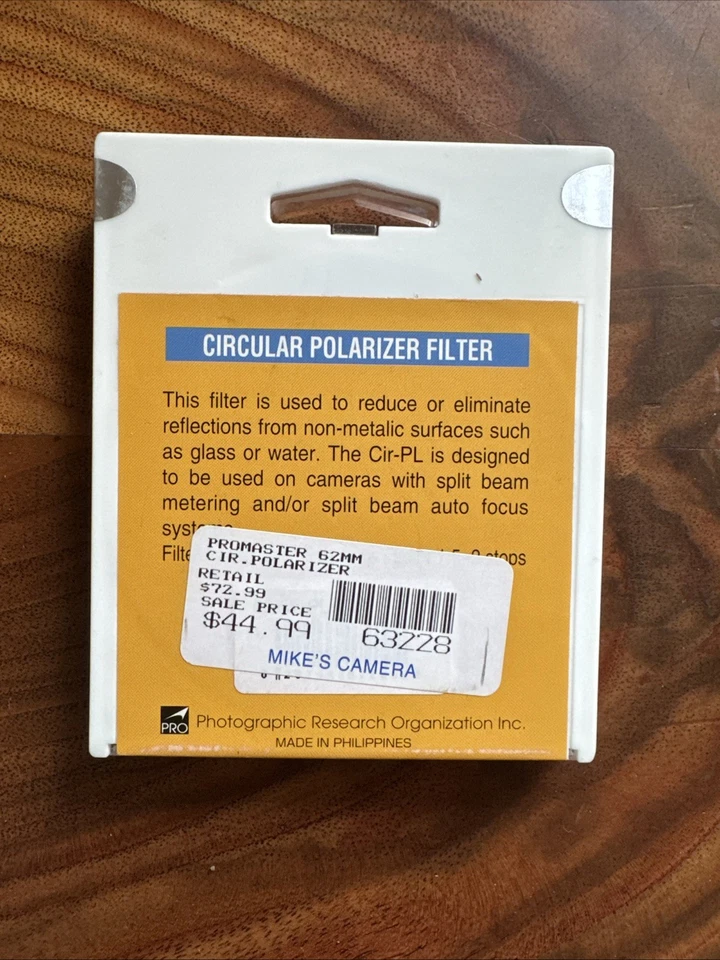 New Promaster Polarizer Camera Filter 62mm - Image 2 of 2