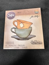 Retired Sizzix Alterations Bigz Die Tim Holtz Tea Time  660234 Discontinued