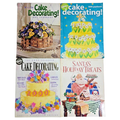 Wilton Cake Decorating 1997 1999 2000 Yearbooks Santa Holiday Christmas 4 Books
