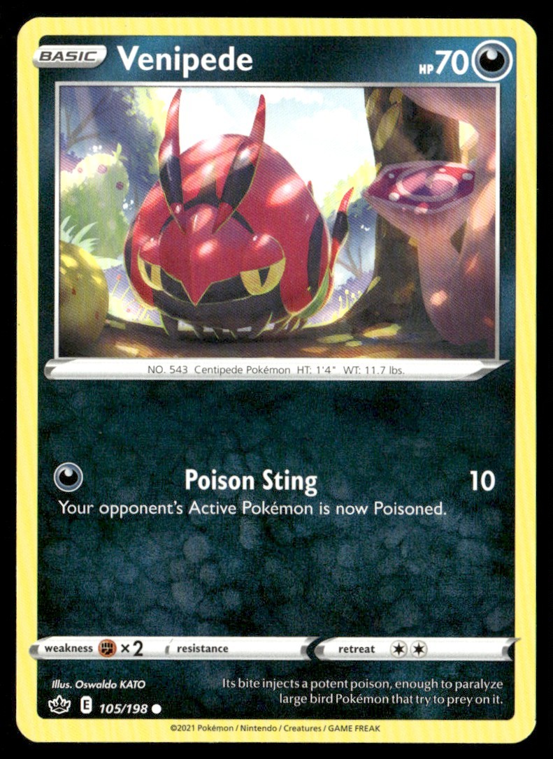 2021 SWSH06: Chilling Reign Venipede Common #105/198 Base