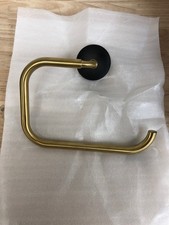 Kohler K-27428-BMB Matte Black/Moderne Brass Wall Towel Ring, 8-7/8"