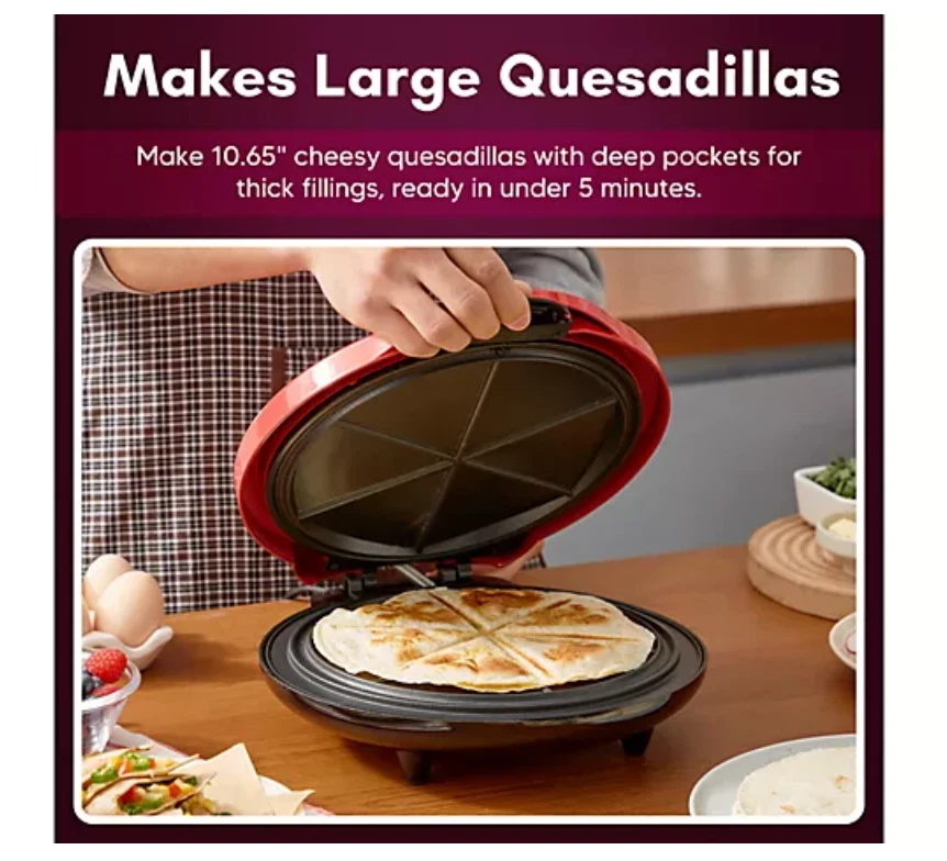 Máquina de quesadilla Elite Cuisine 11", pestillo de bloqueo de 2 posiciones Foto 3 de 4