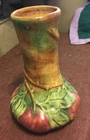 Vintage Weller Baldwin Apple Bud Vase Bas Relief Arts & Crafts