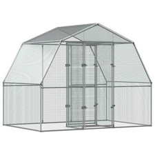 Bird Cage with Door Parrot Aviary Silver Galvanised Steel vidaXL