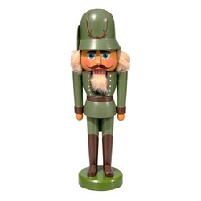 Erzgebirge (Saxony) Uniformed Forester Nutcracker, Lever-Action,  GDR-era