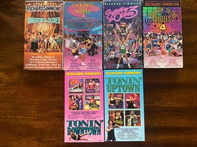 VHS Richard Simmons Sweatin To The Oldies 1 2 3 and 4 Plus Tonin Downtown Uptown
