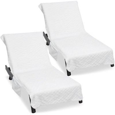 Lounge Chair Towel Cover (Pack of 2), Ultra Plush & Absorbent Micro Fleece Ch...