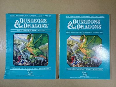TSR D&D Books One & Two - 1984 - Players Companion & Dungeon Masters Companion