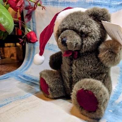 Carlyle & Co '99 Christmas ''zip-up treasure tummy'' Benny Plush Bear NEW Xmas