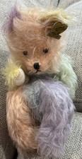 Annette Funicello Bear Co 201 Multicolor Plush Teddy Bear 9in, Ear Tag, 1997
