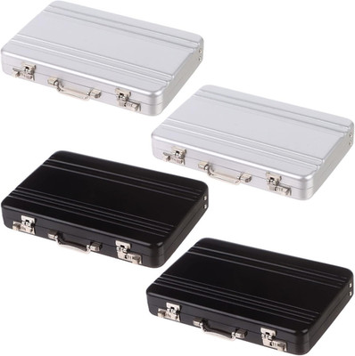 4 Pcs Mini Business Card Holder Cute Password Briefcase Suitcase Alu...