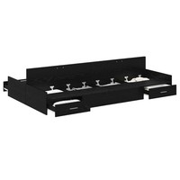 Aufbewahrungsbett Bettgestell Mit Stauraum 120X190 Cm Eiche Optik Schwarz
