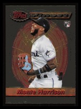 2021 Topps Finest Flashbacks MONTE HARRISON Rookie Card RC #39 Miami Marlins. rookie card picture