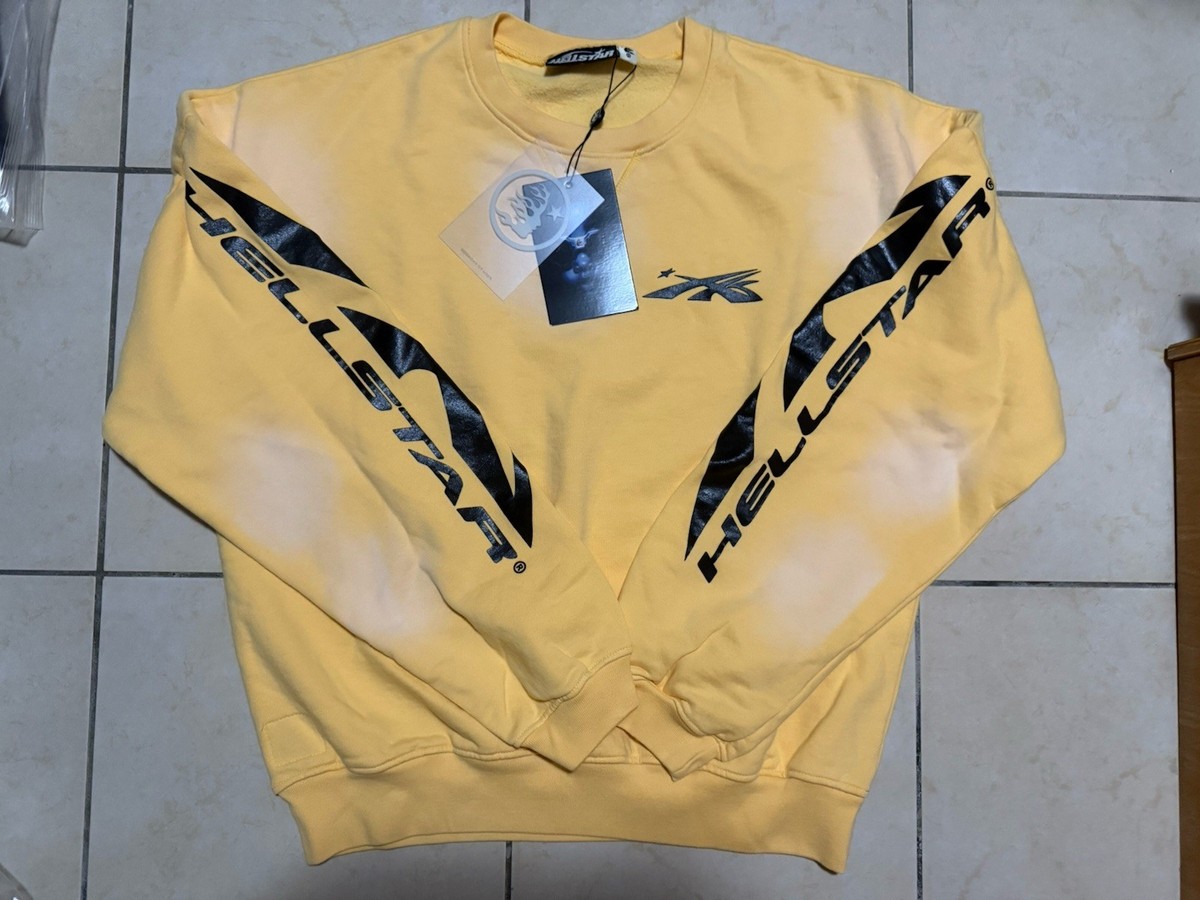 NEW Hellstar Crewneck SIZE XL Yellow Long Sleeve Sweater AUTHENTIC