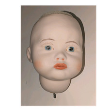 SFBJ 252 PARIS Porcelain Doll Head Replacement Part, Blue Eyes, Light Beige