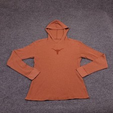 Burnt Orange Waffle Knit Hoodie Youth XL Athletic Fit Thermal Hooded Shirt