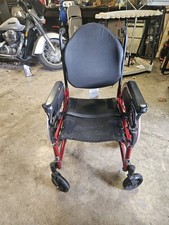 Red Black Manual Wheelchair Foldable Aluminum Adult 4 Wheels Indoor Used