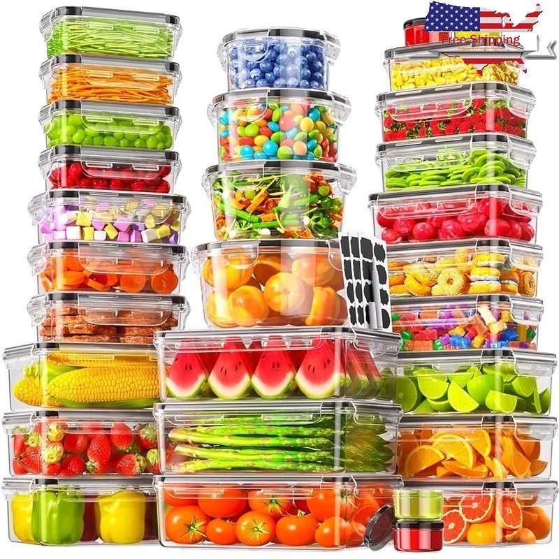 Airtight Food Storage Containers 60 PCS Leak Proof Stackable BPA Free Safe New