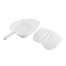 ?Bedpan With Lid Handle Soft Cover Detachable Easy To Clean Comfortable Bed Pan