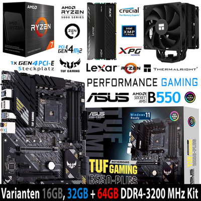 PC Bundle AMD Ryzen 7 5800X ASUS TUF Gaming B550-PLUS mit 16, 32 oder 64GB DDR4
