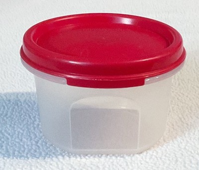 Tupperware Modular Mate 1605F Container w 1607 Red Lid Transparent Base One Set