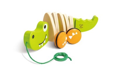 Hape Wooden Walk-A-Long Croc for Babies| Pull  Pull Walking Toy for Toddlers...