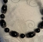 Vintage sterling silver & black onyx bead necklace, MERAV, PRICE REDUCED — photo 3