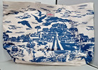 Cath Kidston Large Jute bag Shopper Cotton Canvas Boats Harbour Seashell lining