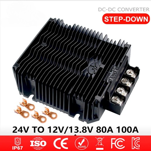 Convertitore DC-DC Step Down 36V/48V A 12V/13.8V – 80A/100A, Per Auto, Camion, Barche, 1200W