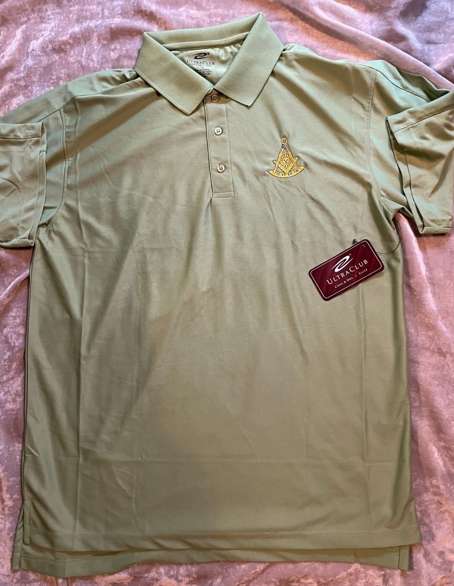 Masonic Large Wicking Past Master Short Sleeve Shirt Green