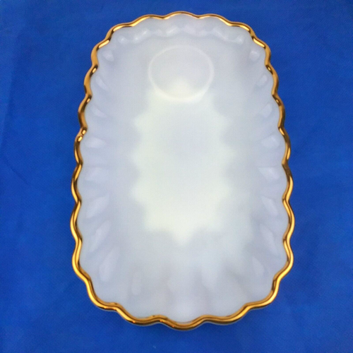 Fire King Anchor Hocking Luncheon Plate Rachel Pattern Gold Trim - Picture 17 of 23