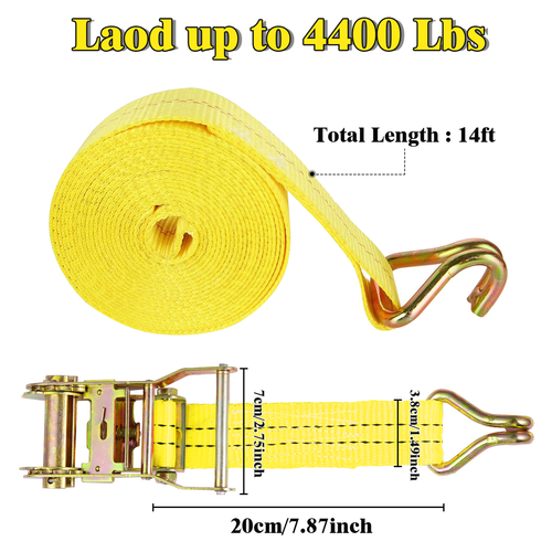 20PACK New 1.5" x 15' 4400 lb Ratchet Straps J Hook Heavy Duty Tie Downs - Picture 2 of 8