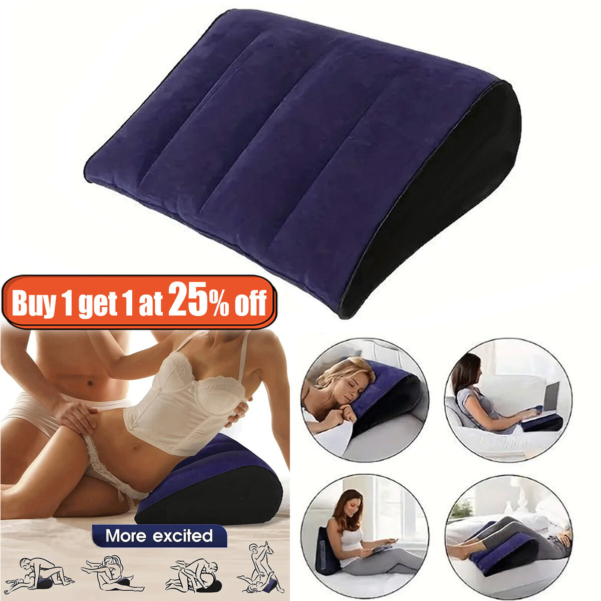 Sex Aufblasbares Kissen Paar Liebeshilfe Position Dreieckskissen Karma Sutra