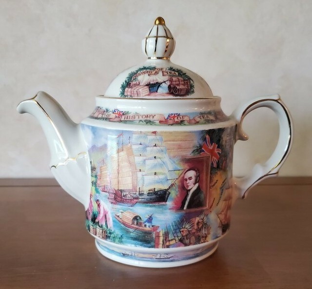 Vintage James Sadler "History of Tea" “World of Tea” Teapot Porcelain