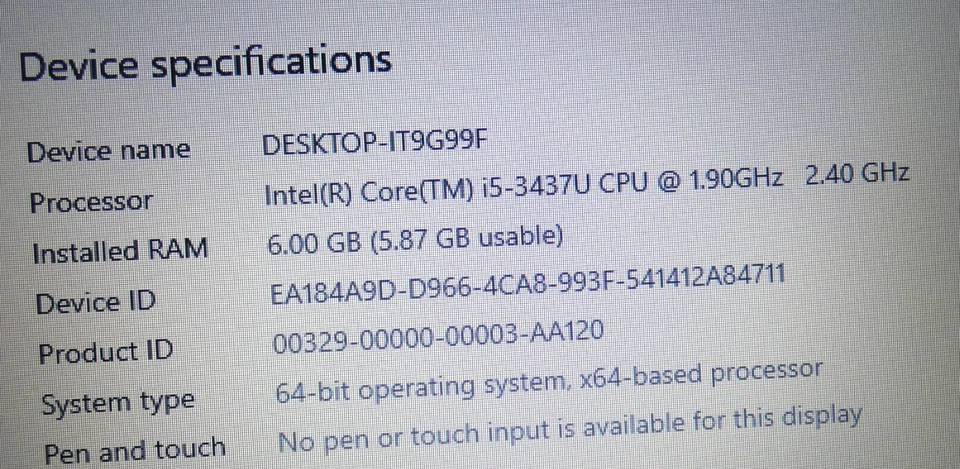 HP EliteBook Laptop AZERTY Notebook Folio 9470m Core i5-3437U 1.90Ghz RAM 6GB - Image 3 of 4