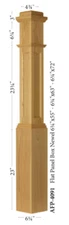AFP-4091 Amish Made Poplar Actual Flat Panel Box Newel Post
