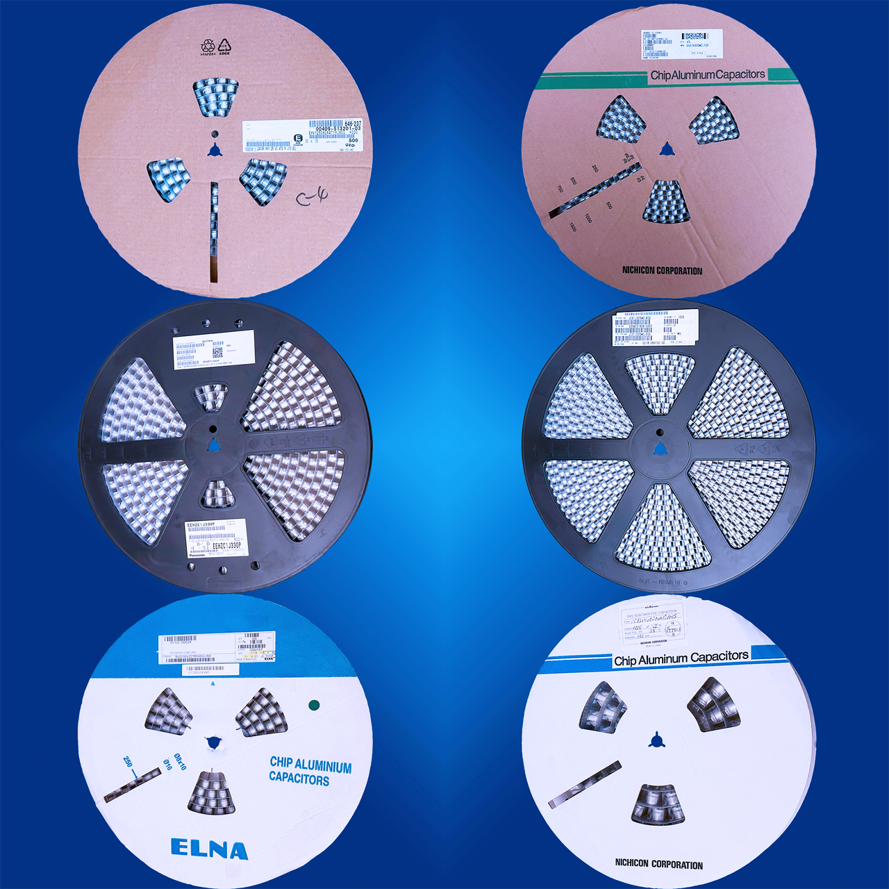 Nichicon SMD/SMT Aluminum Electrolytic Capacitor 2.2uF-2200uF 6.3V-450V 4.5-18mm