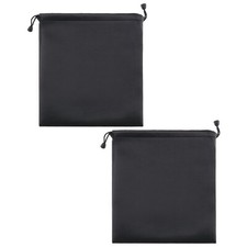 2x Headphone Storage Bag Headset Drawstring Pouch PU Leather Earphone Bag