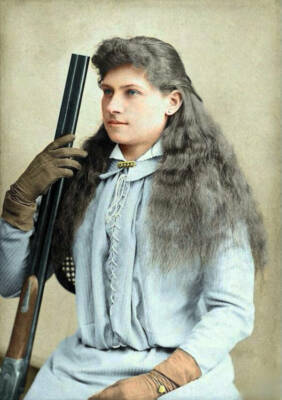 Annie Oakley Colorized Portrait 5x7 Print | eBay