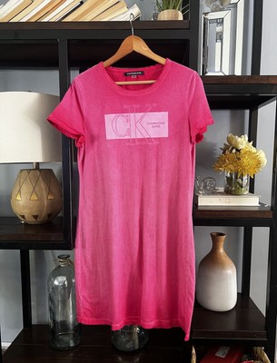 Calvin Klein Jeans Dress Women's CL Pink T-Shirt Signature Logo - Main Image
