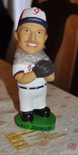 2002 Randy Johnson Bobble Head w/game ticket -Indianapolis Indians minor league 