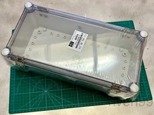 BUD 15x7x5" Hinged Latching Enclosure + Backplate,Clear Box,Outdoor NEMA 4X IP67