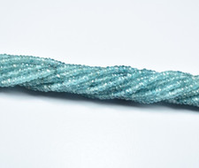 3.5mm Natural Blue Zircon Shaded Faceted Rondelle Gemstone Beads 14 Inch Strand
