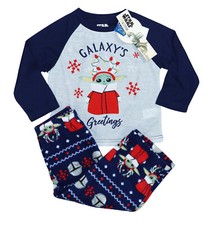 Briefly Stated Star Wars Baby Yoda Galaxy Greetigs Christmas Pajama Set 3T NWT
