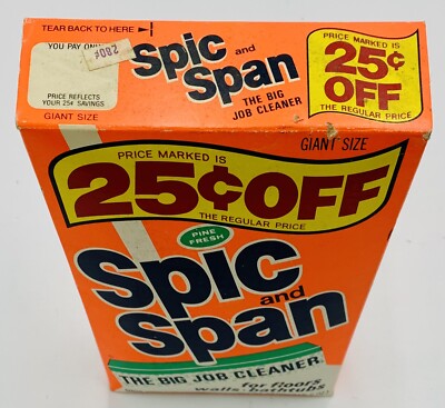 Brand New Vtg Spic and Span Pine Fresh Cleaning Powder Prop 1970s Collectible