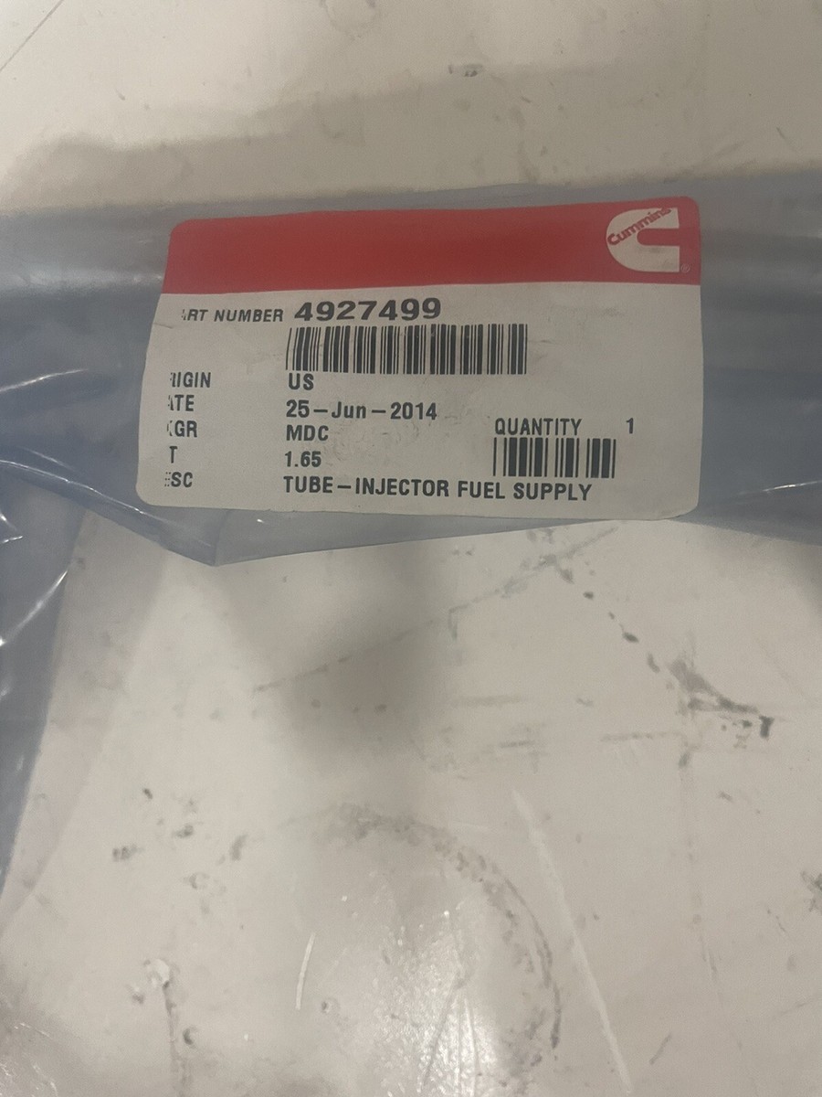 New Cummins Onan TUBE,INJECTOR FUEL SUPPLY 4927499 | eBay