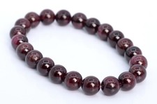 8MM Wine Red Garnet Bracelet Grade AA Genuine Natural Round Gemstone Beads 7"