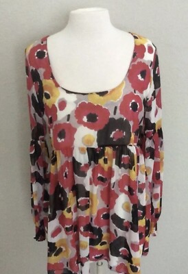 Boutique Basically Me Boho Tunic Top Floral Print Size M/L