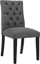 MO- Duchess Modern Tufted Button Upholstered Fabric Parsons, Dining Chair, Gray